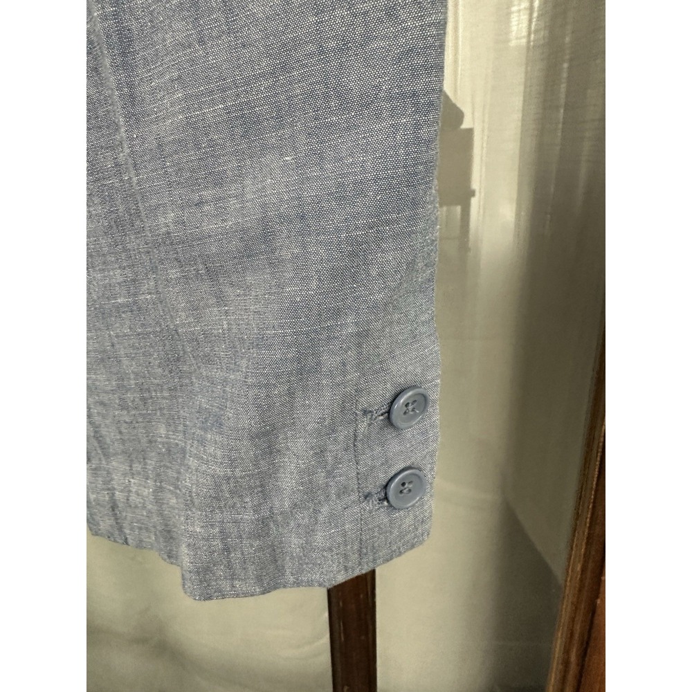 Talbots Perfect Crop Chino Pants Size 8 Women's Blue Cotton Denim Look Chambray - Picture 3 of 8